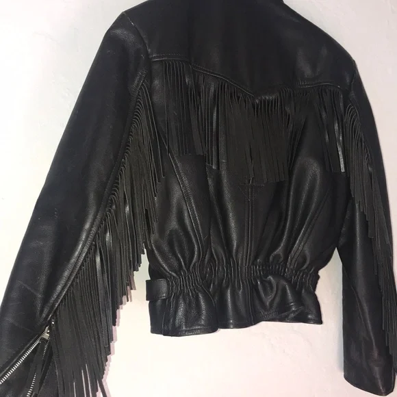 Vintage First Genuine Leather Jacket with Fringe - Picture 5 of 7